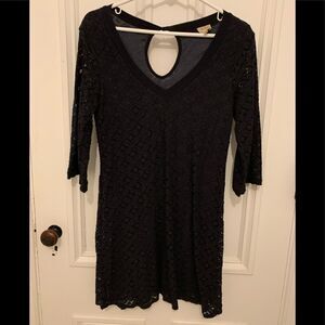 Ella moss black lace long sleeve dress XS